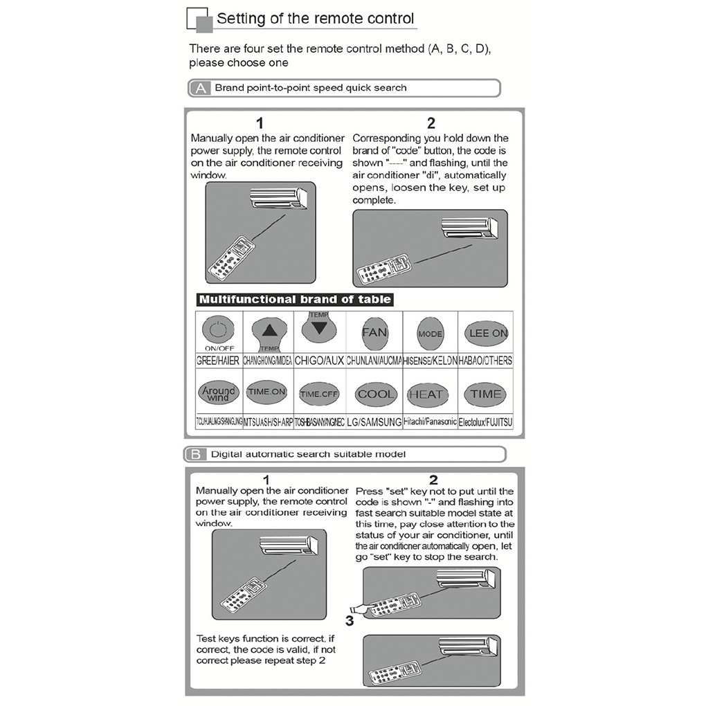英文版万能空调遥控器 K-1028E 全球通用 一键设置详情12