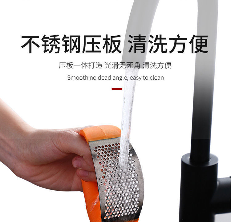 Large household ring-shaped garlic puree press, garlic mopping machine, stainless steel manual garlic paste picking tool, garlic peeling tool pic 11