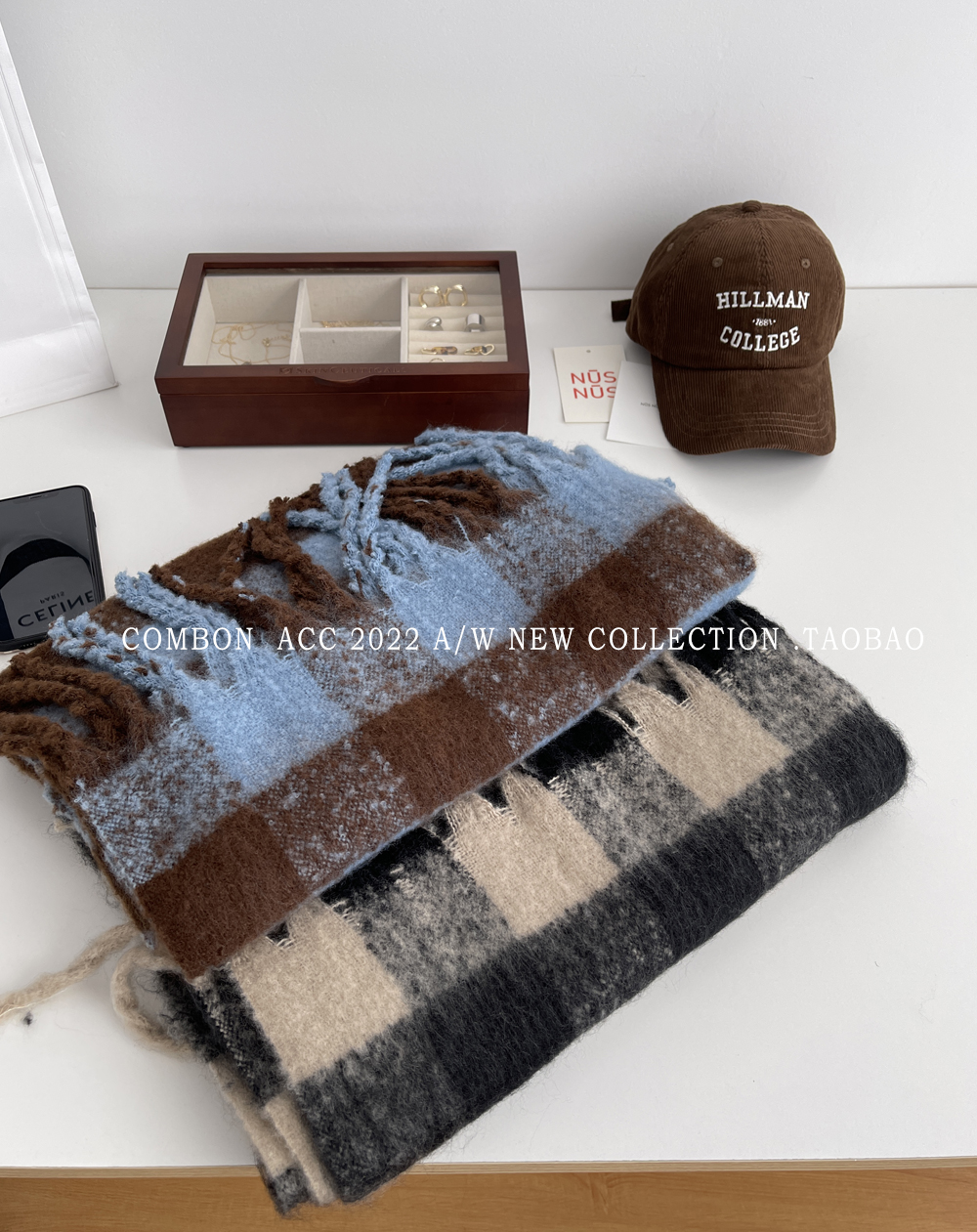 The long checkered faux cashmere scarf worn by Yu Shuxin is a Korean winter student thickened scarf that has become a popular choice for women to keep warm pic 14