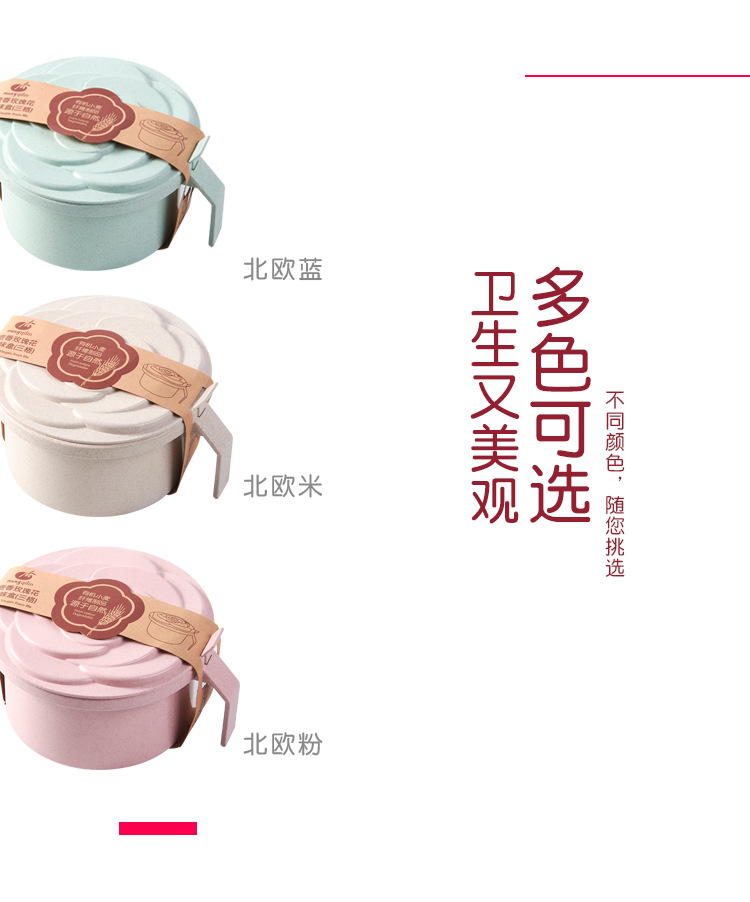 Wheat fragrance rose lid seasoning box, detachable compartments, dust-proof seasoning storage jar, kitchen press-flip lid box pic 8