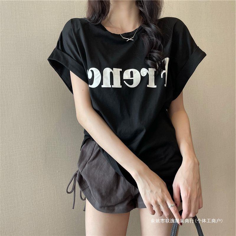 源头直发宽松短袖t恤女2024年新款夏季薄款设计感小众港味chic复详情17