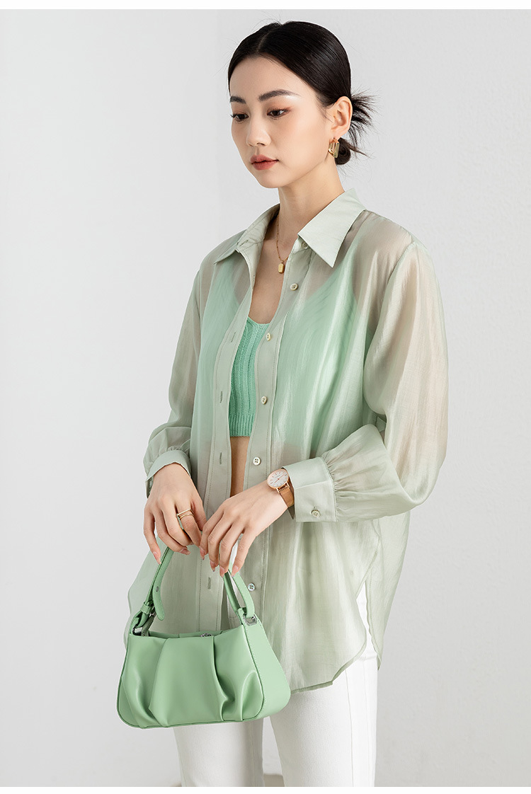 夏季薄款天丝防晒衬衫外套女装2023年新款上衣小个子女士白色衬衣详情10