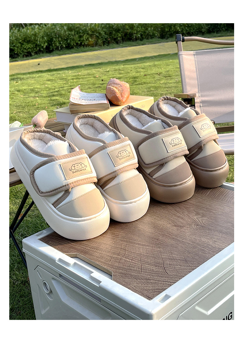 魔术贴棉拖鞋女士冬季2024新款室内家居厚底保暖加绒踩屎感棉拖女详情14