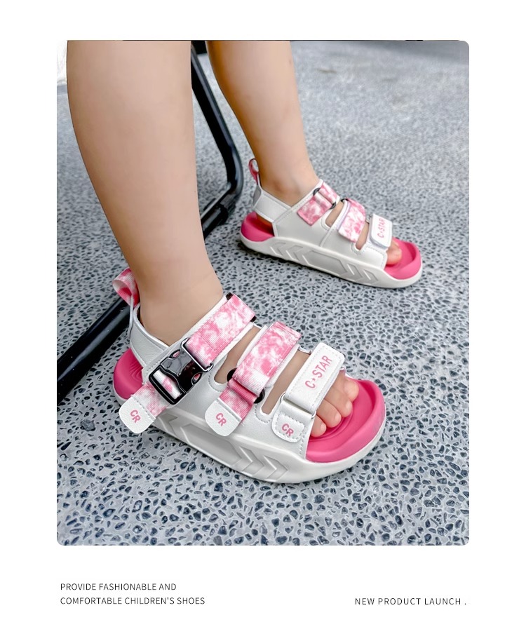 儿童运动凉鞋2024夏季新款男童防滑包头沙滩鞋迷彩软底女童休闲鞋详情17