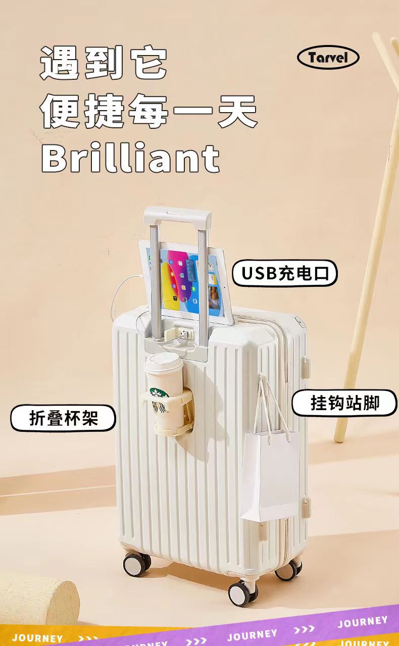 New luggage, swivel wheel handle suitcase, leather case, fashionable travel case for boys and girls, large-capacity password case pic 5