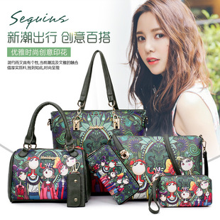 包包女跨境2022新款欧美手提女包时尚单肩水桶女士箱包子母包妈咪详情9