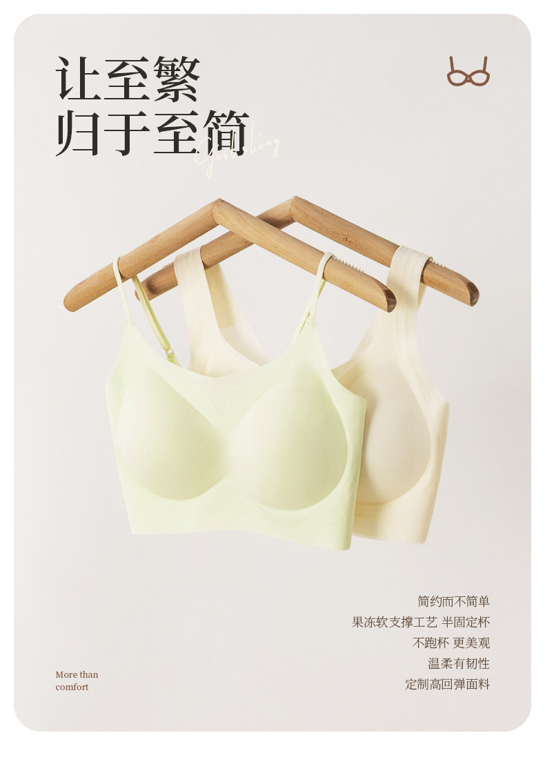 女士文胸春夏薄款软支撑内衣小胸聚拢无钢圈透气背心运动胸罩详情6