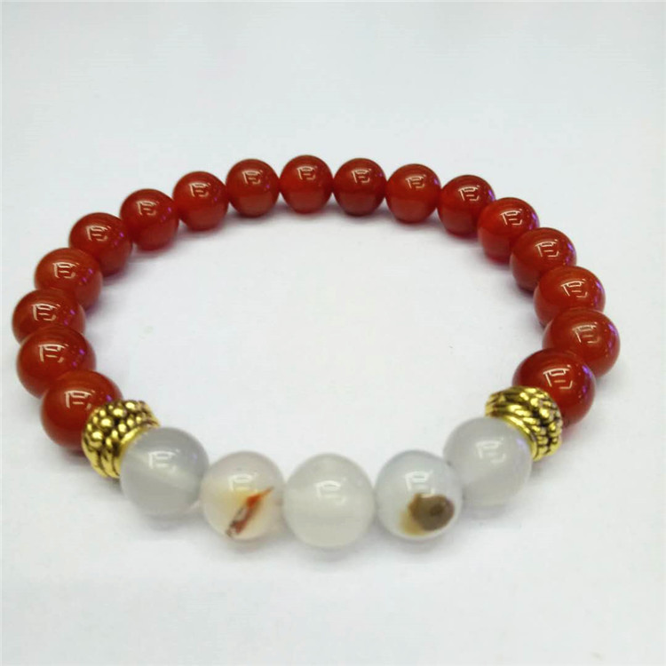 Guangshun Jewelry DIY Creative Jewelry: Red agate Tiger Stone bracelet, Ocean Chalcedony combination bracelet, Natural Stone bracelet pic 11