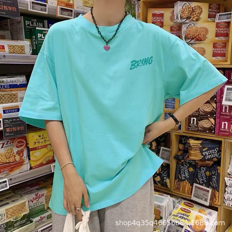 跨境外贸夏季新款韩版女装短袖t恤女式宽松大码印花t上衣地摊批发详情26