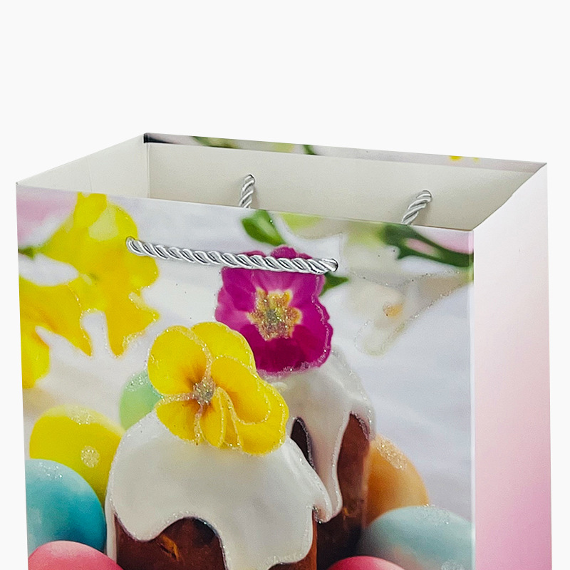 现货新款复活节210克白卡礼品纸袋撒粉手提袋包装袋 批发详情2