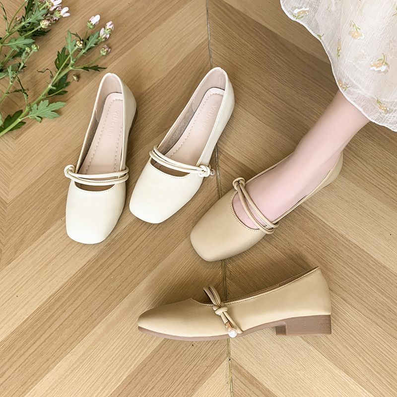 玛丽珍仙女配裙子单鞋女2024新款夏浅口晚晚风平底一脚蹬奶奶瓢鞋详情3