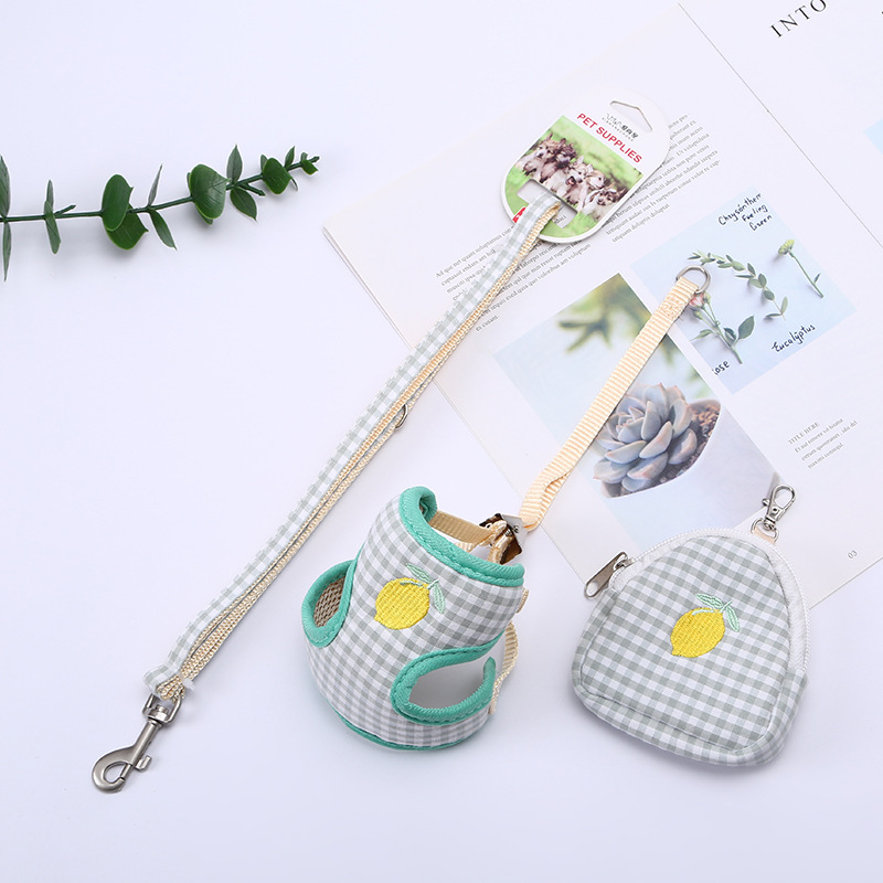 Pet cats and dogs, fruit lace-up, belly band, chest and back anti-escape, breathable and adjustable vest type leash, cross-border pic 4