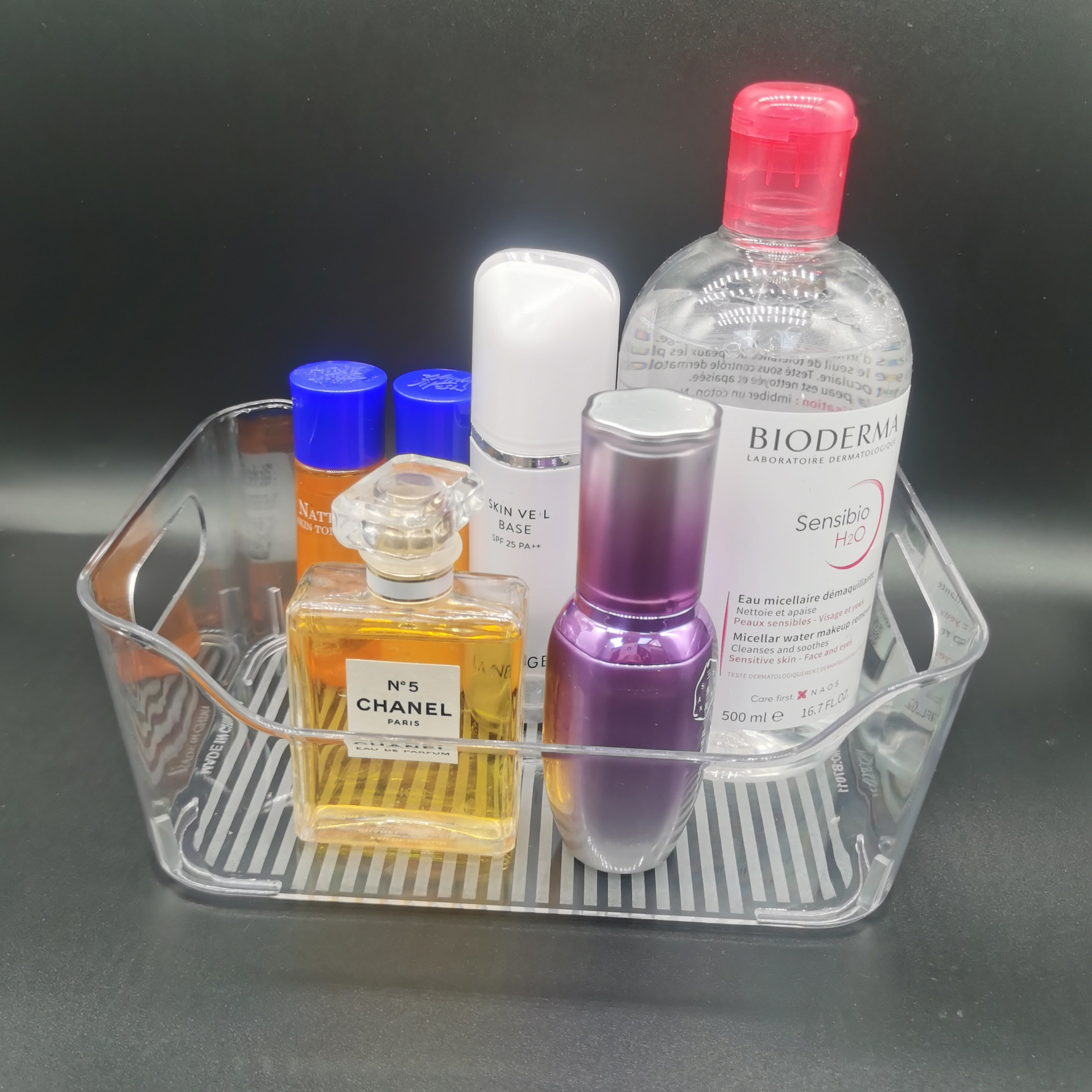 Transparent and simple PET refrigerator storage box, desktop storage box, cosmetics and bathroom sorting basket, plastic transparent sundries pic 7