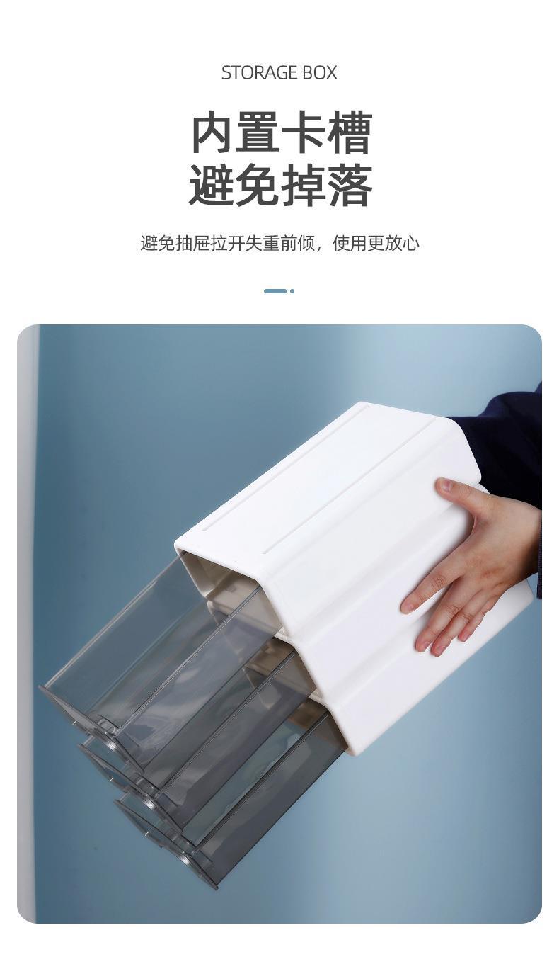 Large drawer-type desktop storage box, cosmetics office desk, dormitory stationery organization and storage box, desk rack pic 5
