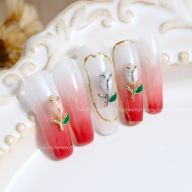 Wholesale of 2022 new high-color-retention light luxury nail diamond accessories with popular Chinese style and trend tulip flower ornaments. 03 pic 2