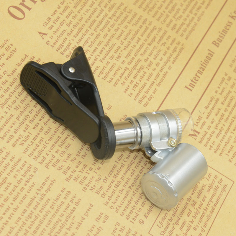 Yiwu Jinghui Factory Direct sales: Black 60x mobile phone holder with banknote detector LED light microscope magnifying glass 9882W1 pic 8