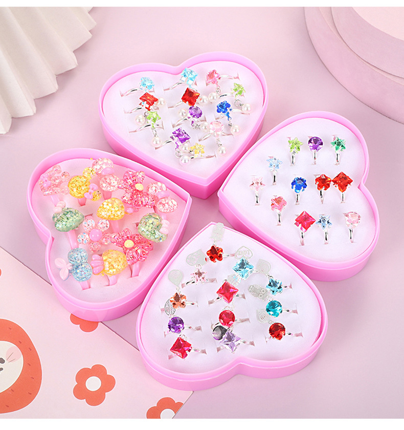 儿童可爱树脂宝石戒指 卡通糖果色小女孩公主首饰幼儿园礼品玩具详情9