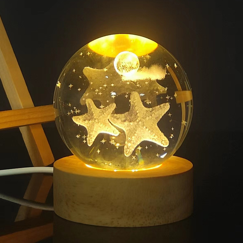 3D inlaid luminous crystal ball decorative item pic 13