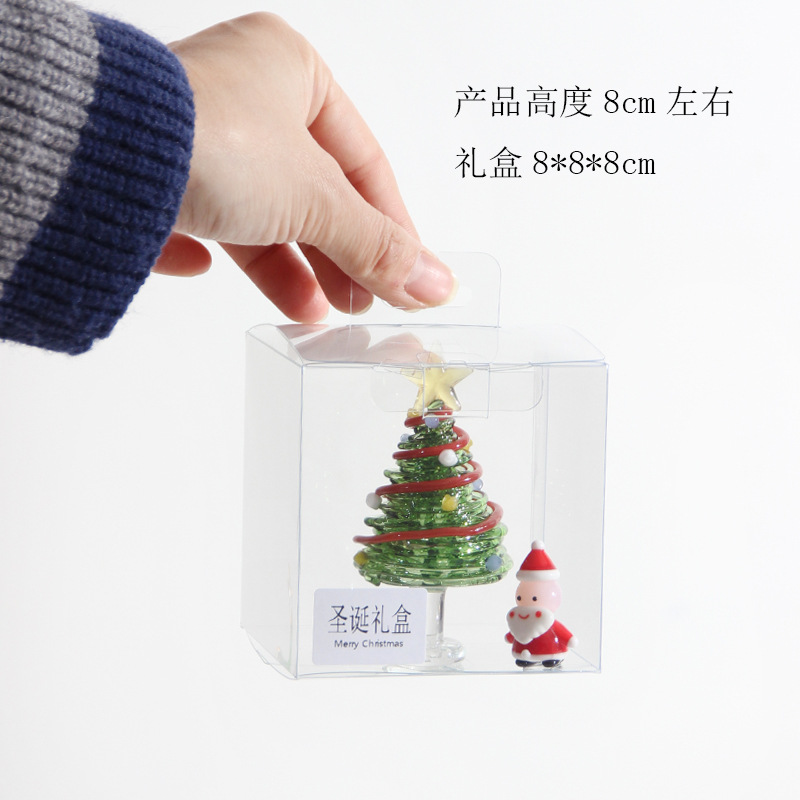圣诞节礼物拉丝圣诞树淄博琉璃工艺品玻璃制品桌面摆件手工装饰灯详情46