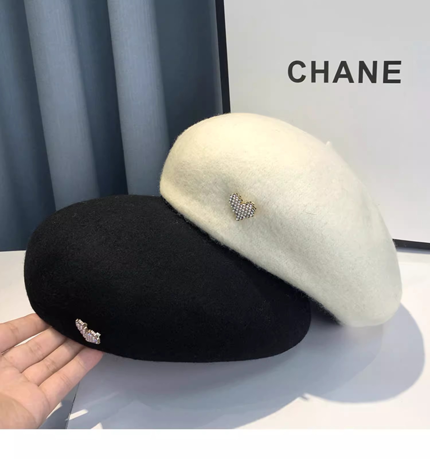 小众设计感贝雷帽女秋冬保暖毛呢帽子显脸小画家帽日系复古南瓜帽详情6