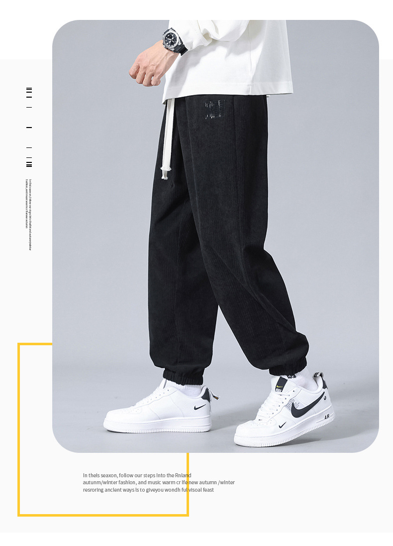 Pantalones hombre primavera otoño marca de moda holgada paquete de pies pantalones de estilo americano high street adolescente workwear casual pantalones deportivos pic 19