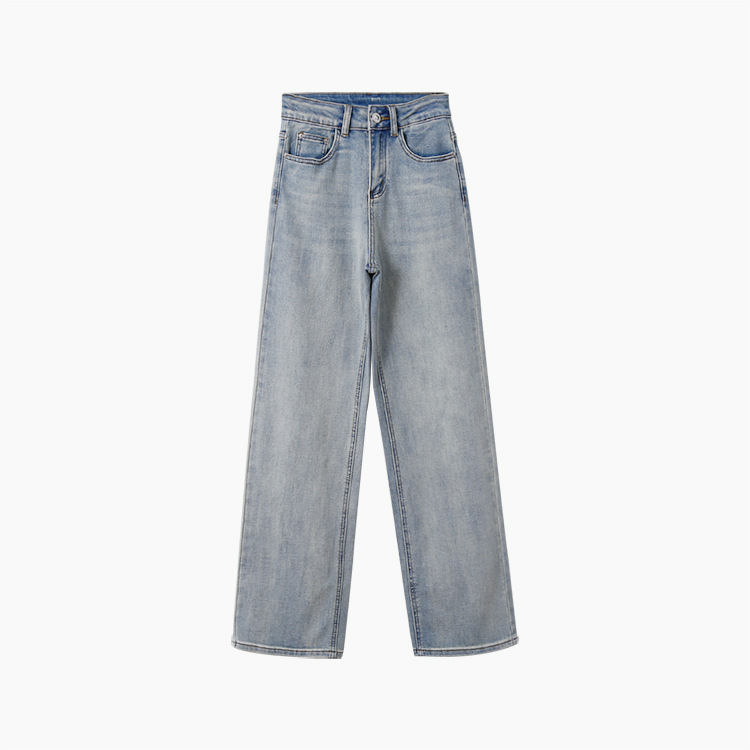 Korean chic washed cotton jeans for women 2023 summer new style narrow stretch wide-leg pants pic 33