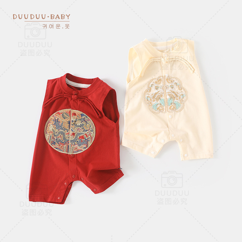 ins风新生儿无袖爬爬服哈衣宝宝夏装超萌夏款儿童装婴幼儿连体衣详情5