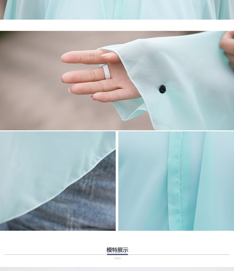 Summer sun-protective clothing for women cycling, bat sleeves for slimming, UV protection, chiffon protective 嗮 shirt shawl, cycling manufacturer wholesale pic 6