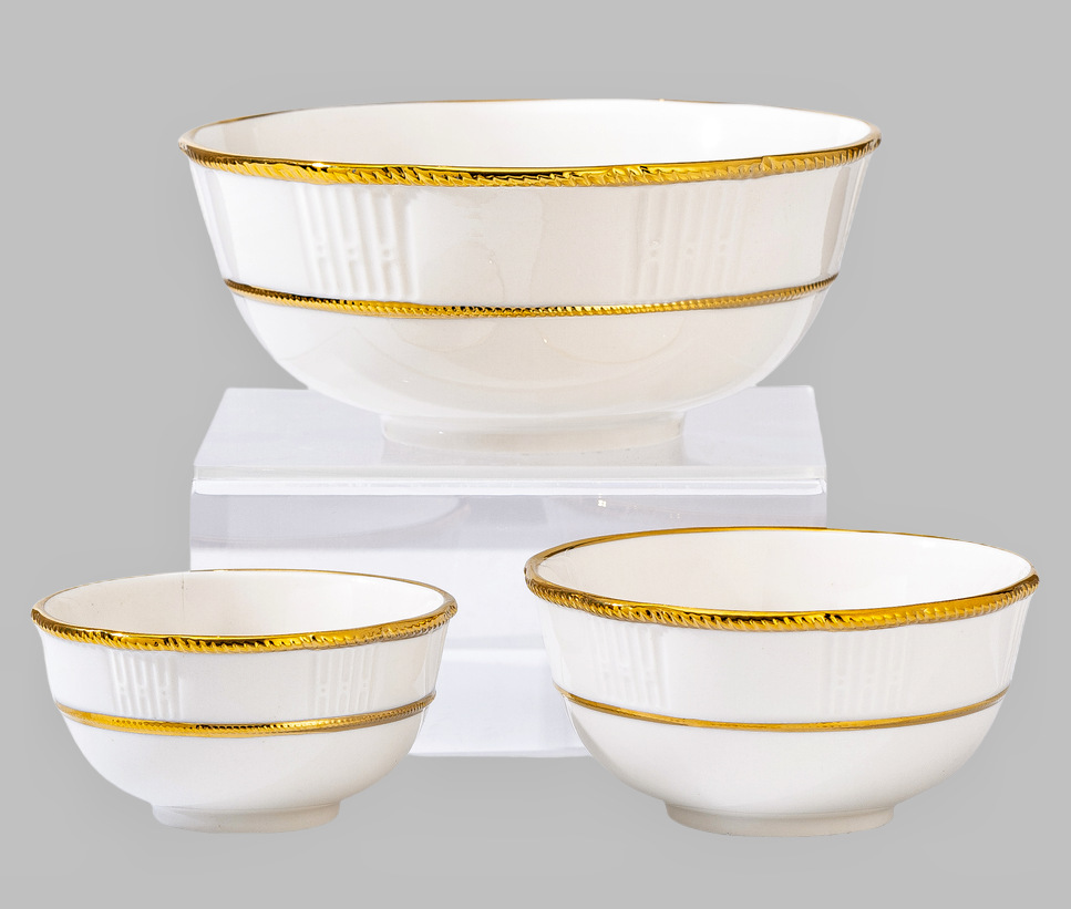 Wholesale of light luxury ceramic tableware sets, high-end gold-plated plates with gold edges pic 3