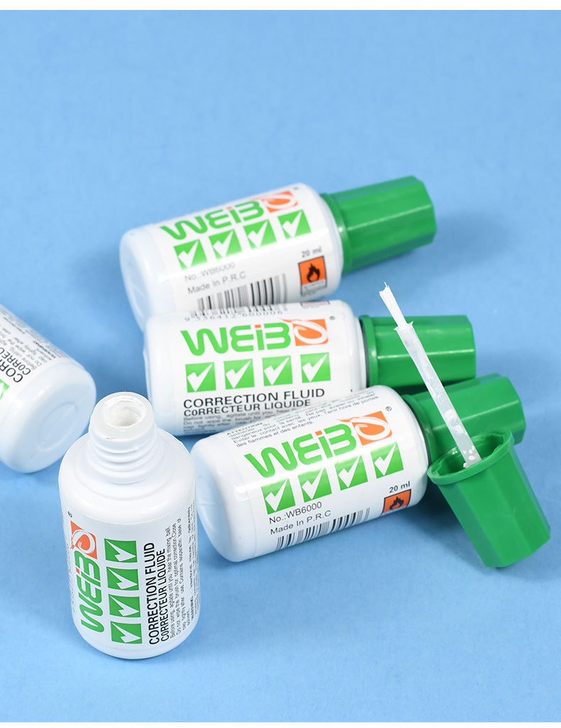 Weibo Creative Learning Stationery with brush heads, screw caps, small green bottles, correction fluid, correction fluid, office and study indelible pic 8