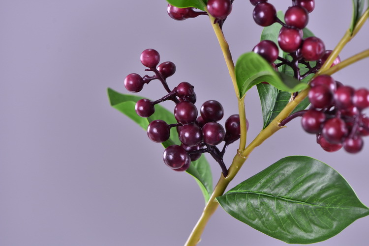 Wholesale of artificial small mountain fruit, wintergreen fruit, deep purple artificial berries, living room home soft decoration, and money fruit from the original factory pic 5