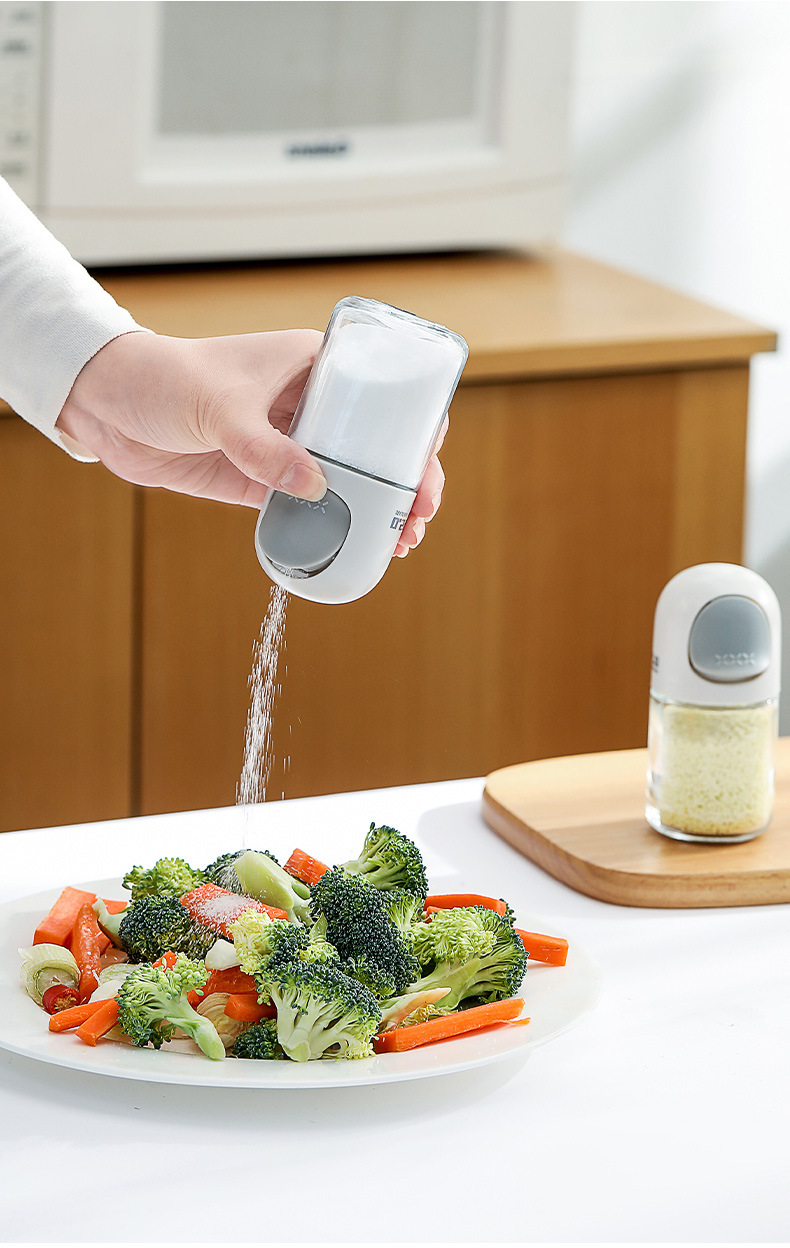 FaSoLa household sealed moisture-proof quantitative salt jar, seasoning jar, kitchen salt sprinkling quantity control glass seasoning bottle, seasoning box pic 7