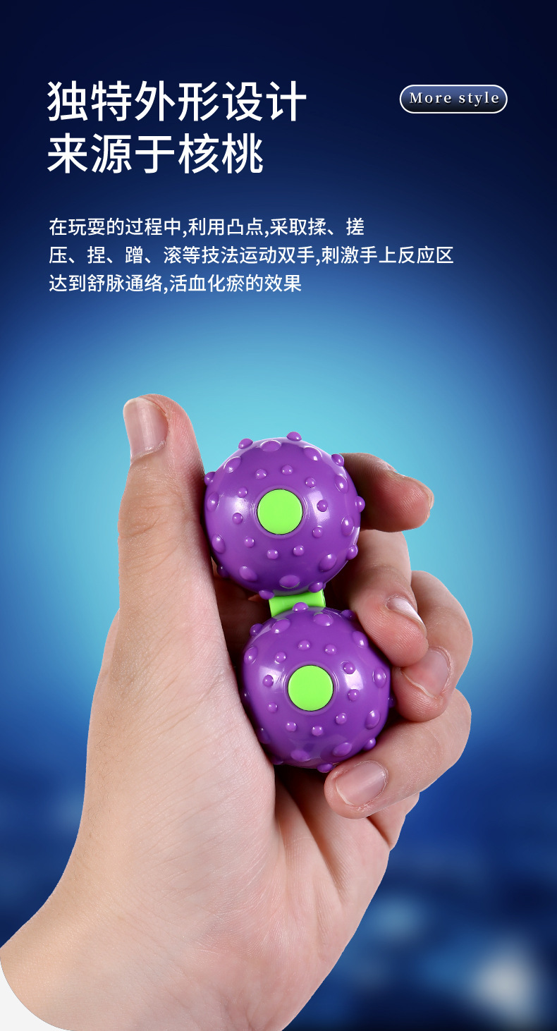 跨境3D萝卜球手指按摩球玩具指尖旋转陀螺连体成人减压神器按摩器详情4