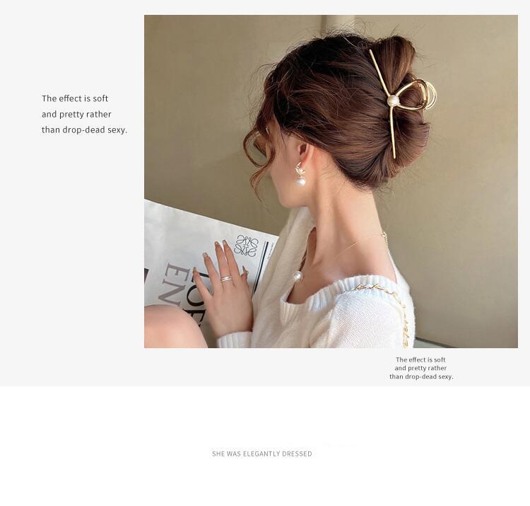 韩国不规则几何金属发夹时尚高级感抓夹鲨鱼夹冷淡风个性发饰批发详情15