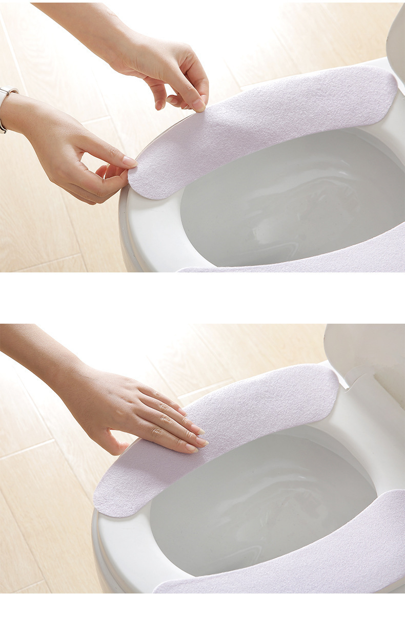 自粘防水马桶坐垫通用座便套粘贴式毛绒马桶垫垫子无痕马桶贴圈垫详情7
