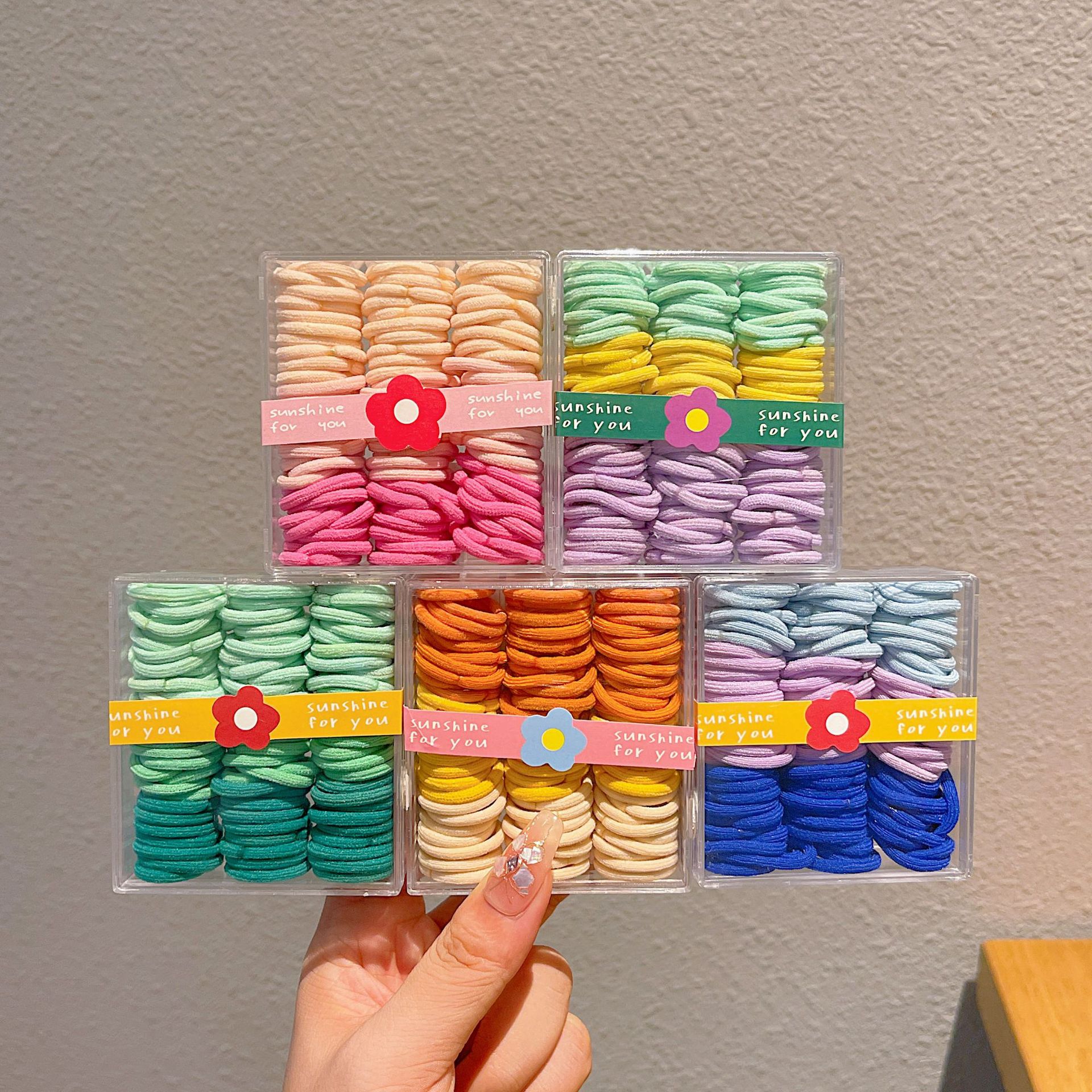 不伤发 儿童 皮筋弹性好发圈拇指扎头发女童头绳女黑色儿童橡皮筋详情9