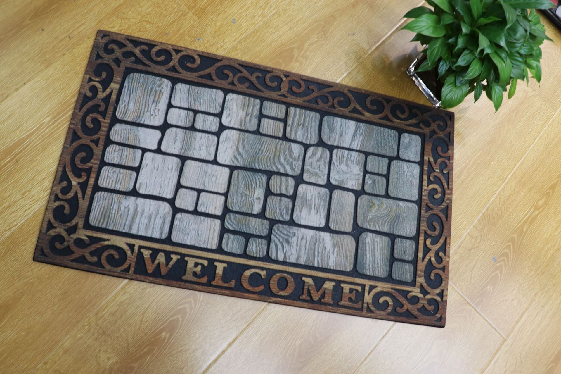 American InS-style outdoor door mat, outdoor granular flocked rubber printed door mat, anti-slip floor mat, foot mat pic 6