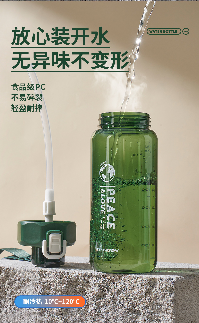 亿本克利太空运动杯弹跳盖大容量塑料水杯双饮吸管通用便携提手杯详情6