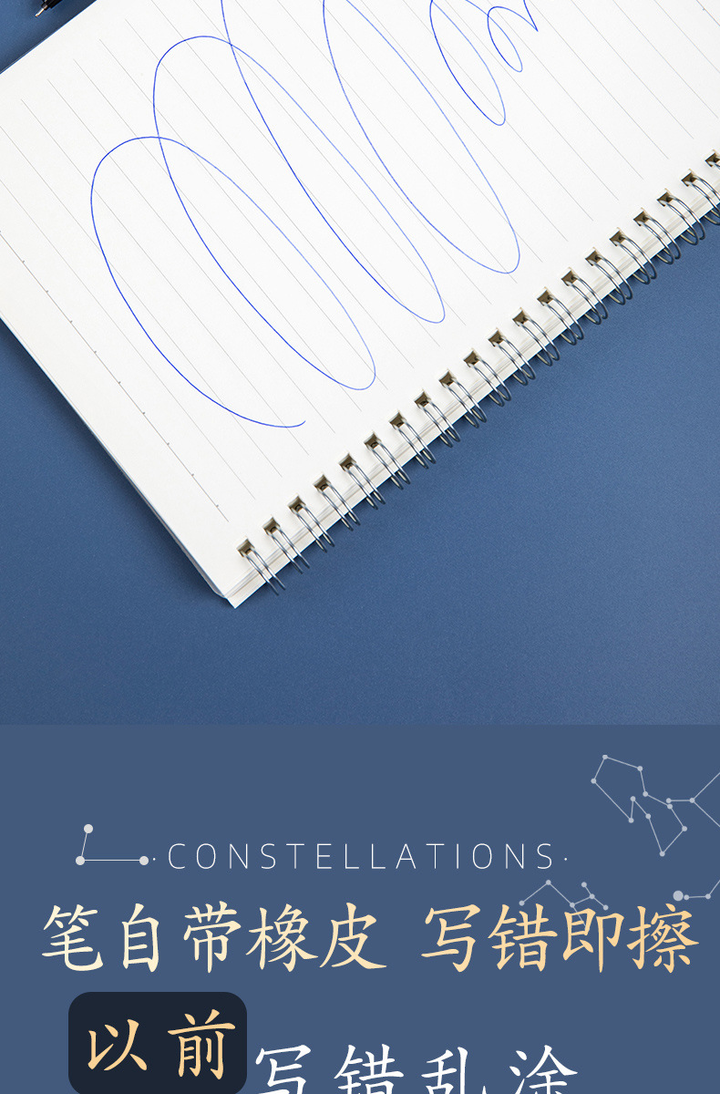 Starry Sky Erasable pen refill, primary school student hot erasable gel pen, 0.5m black Magic Erasable Crystal Blue Easy Erasable pic 5