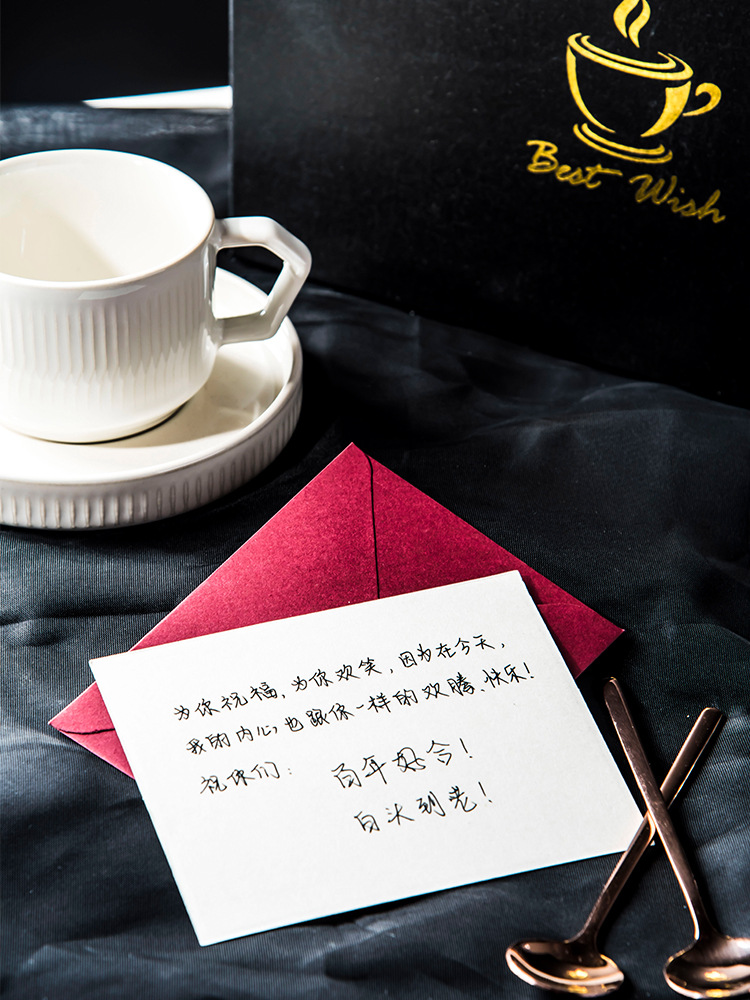 现代简约窑变咖啡杯碟礼盒下午茶创意陶瓷水杯礼品套装厂家批发详情3