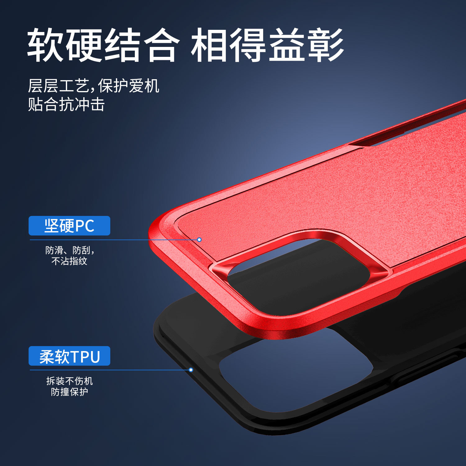The new three-proof phone case for export is selling well. The Pioneer is suitable for Iphone11 and is sold directly from the source factory in stock pic 13