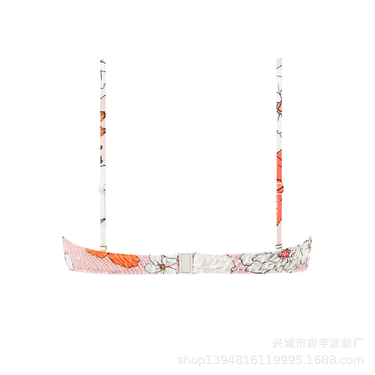 The 11-color INS triangular double-sided swimsuit with strapless and pleated designs from Europe and America has swept the new bikini style pic 29