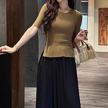 In-stock [Drunken Qiongfang] New Chinese-style gilded horse Face dress for Autumn and Winter, retro high-waisted half-body style pic 13