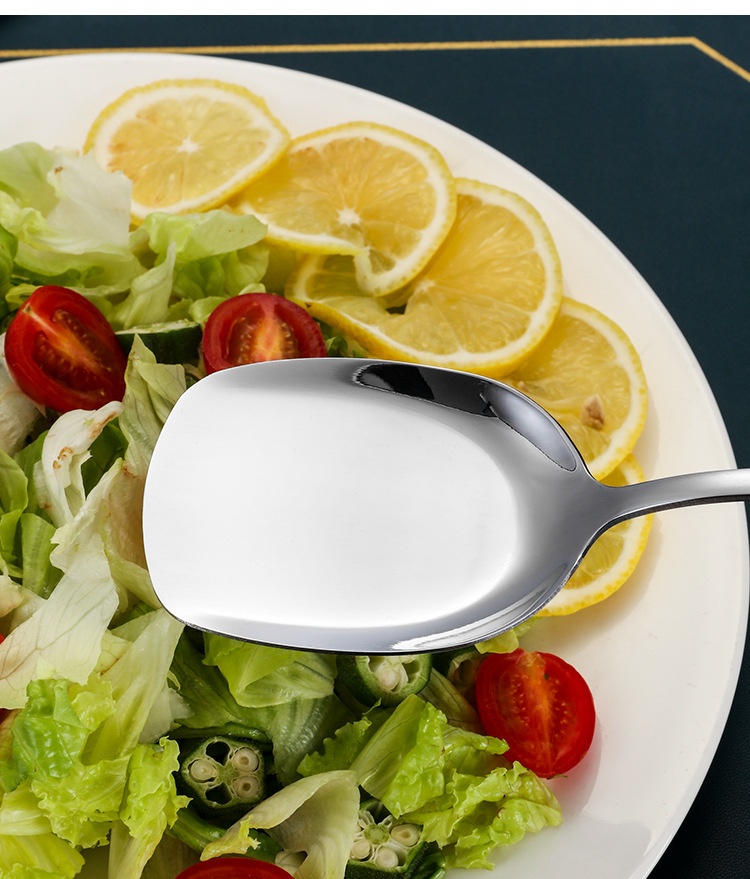 Stainless steel tableware, public spoons, household thickened long-handled serving spoons, restaurant buffet serving spoons, large serving spoons, hotel pic 7