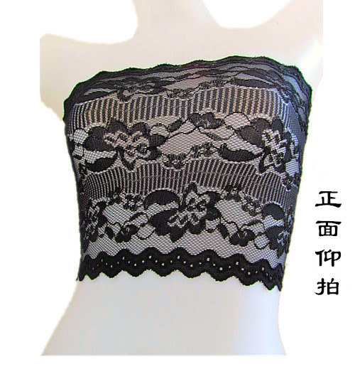 Student single-layer lace without inner lining, transparent strapless, soft, light, breathable, short, fully transparent wrap, one-line bust pic 13