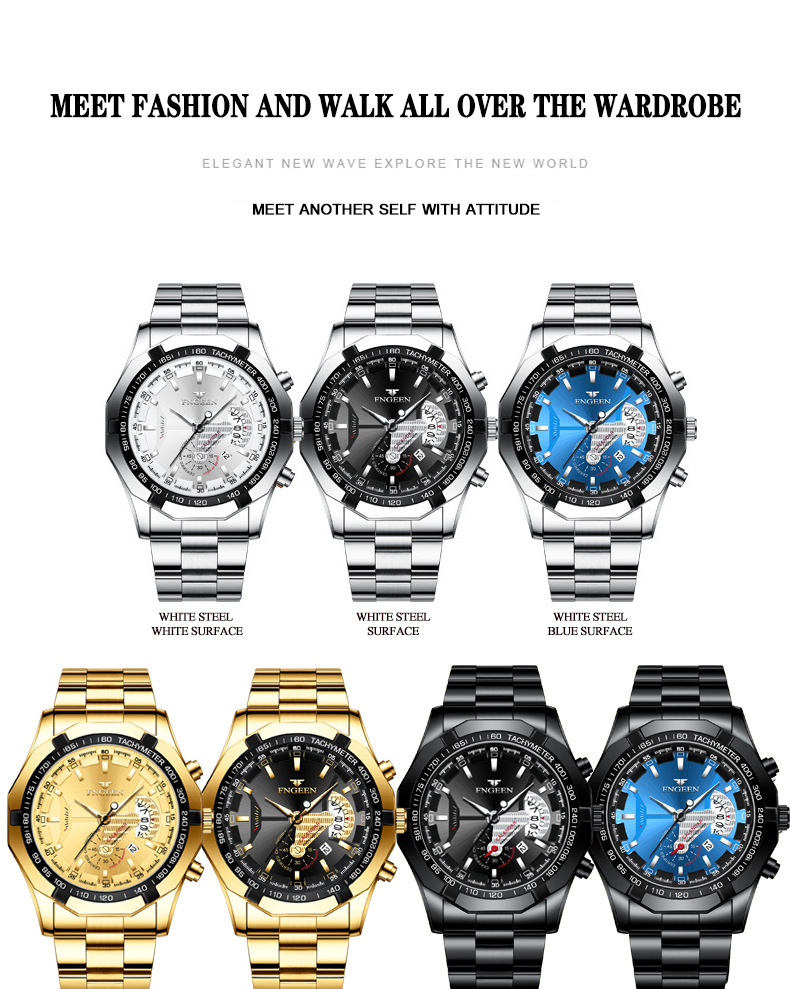 Fenzun waterproof non-mechanical watch, large dial watch, super large new calendar cross-border Shopee watch, creative technology pic 53