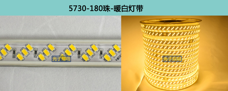 光子照明5050线性灯条5730 rgb柔性亮化贴片led 220v防水高压灯带详情38