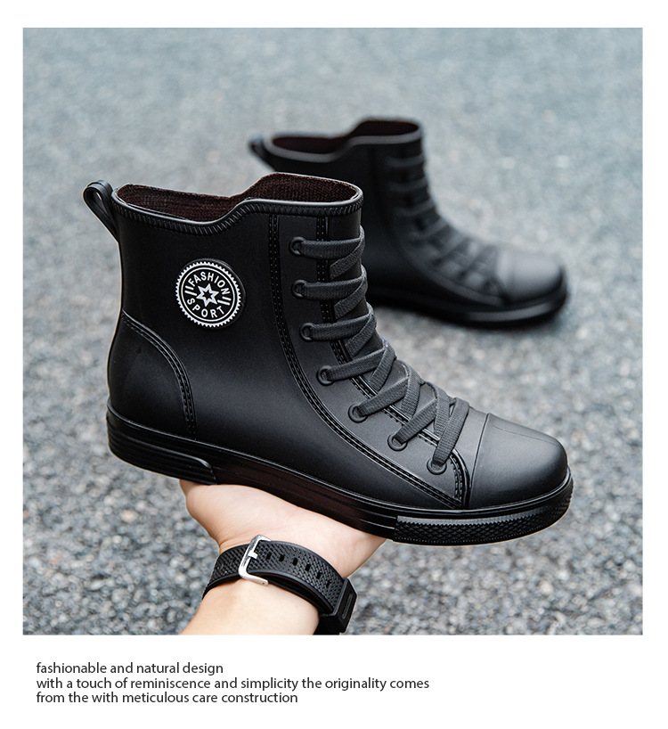 雨鞋男款中筒雨靴时尚低筒水鞋防滑防水短筒男士轻便加厚橡胶耐磨详情8