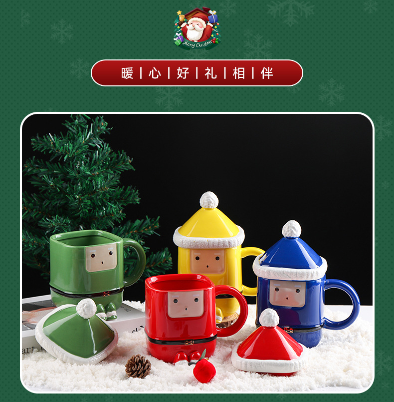 Ceramic Monster Hero ceramic cups, high appearance level, Santa-shaped mugs, advertising water cups, couple coffee cups wholesale pic 7