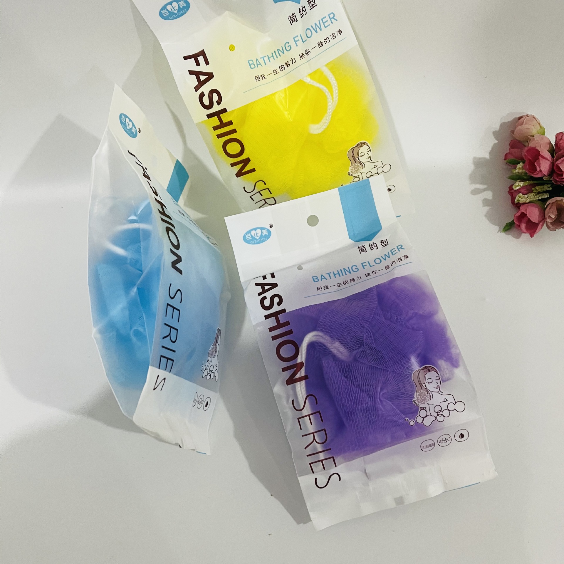 Bath flower, individual packaging, bath flower, bubble bath, sponge bath ball, 1 yuan, 2 yuan, wholesale supply, gift pic 1